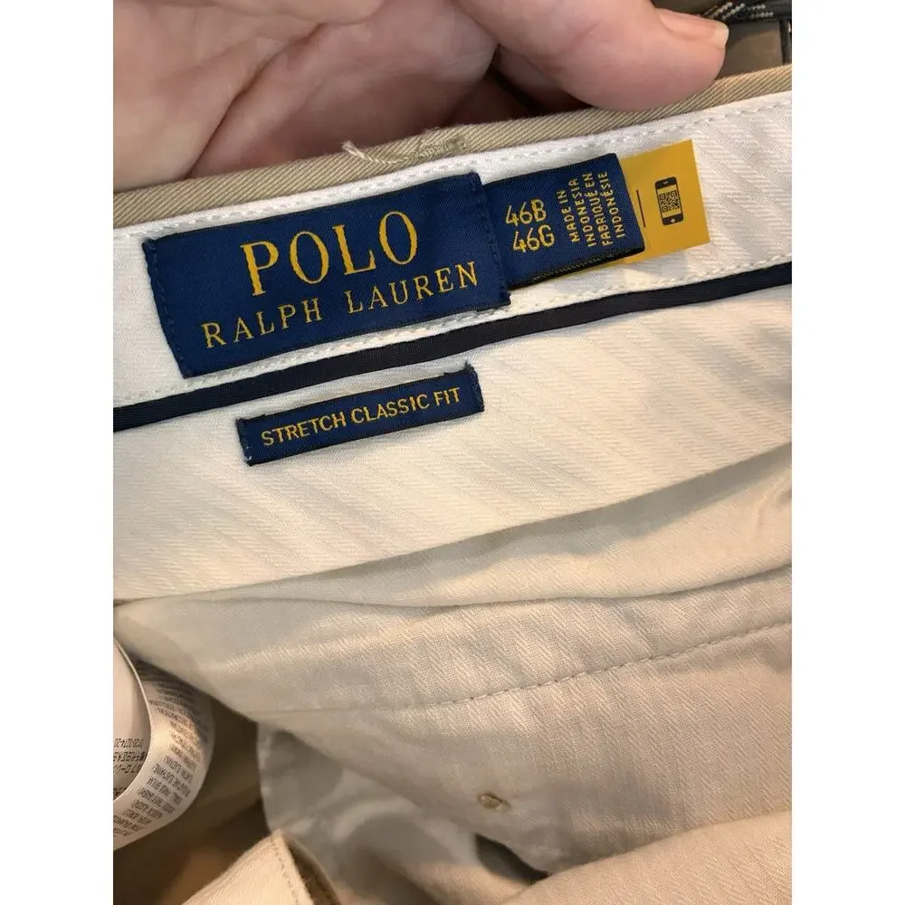 POLO RALPH LAUREN Classic Stretch Fit 9” Beige Men’s 46B BIG NWT
